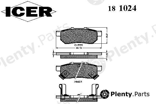  ICER part 181024 Brake Pad Set, disc brake