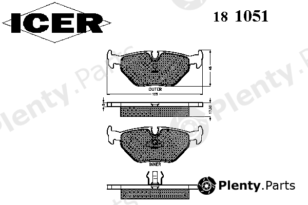 ICER part 181051 Brake Pad Set, disc brake