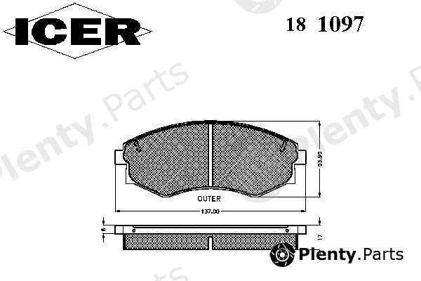  ICER part 181097 Brake Pad Set, disc brake