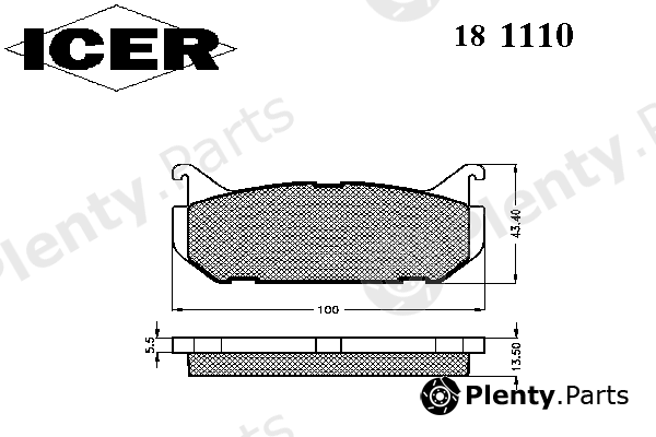  ICER part 181110 Brake Pad Set, disc brake