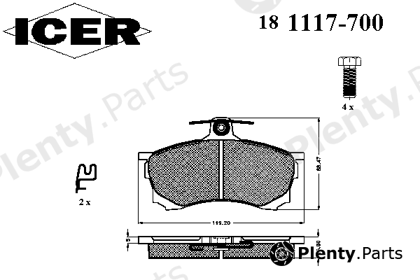  ICER part 181117-700 (181117700) Brake Pad Set, disc brake