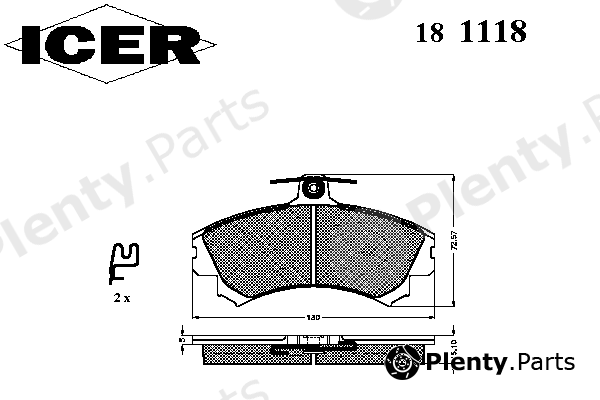  ICER part 181118 Brake Pad Set, disc brake