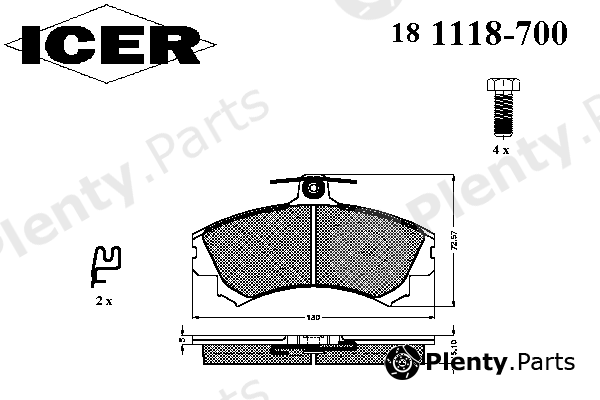  ICER part 181118-700 (181118700) Brake Pad Set, disc brake