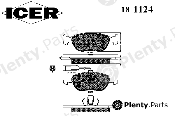  ICER part 181124 Brake Pad Set, disc brake