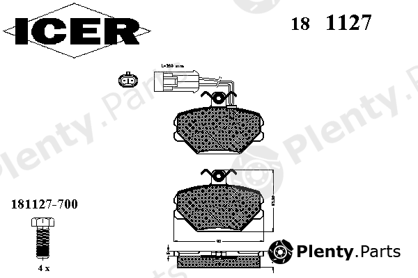  ICER part 181127 Brake Pad Set, disc brake