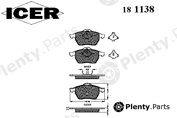  ICER part 181138 Brake Pad Set, disc brake