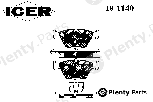  ICER part 181140 Brake Pad Set, disc brake
