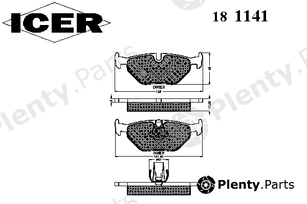  ICER part 181141 Brake Pad Set, disc brake