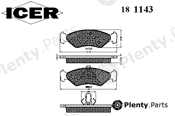  ICER part 181143 Brake Pad Set, disc brake