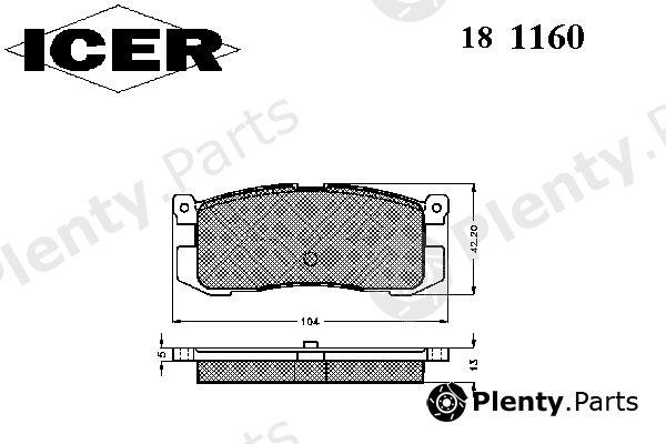  ICER part 181160 Brake Pad Set, disc brake