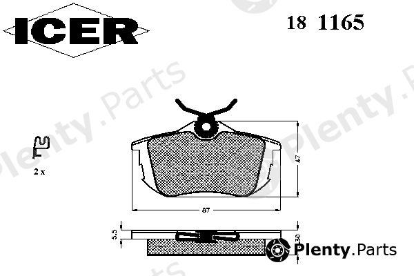  ICER part 181165 Brake Pad Set, disc brake