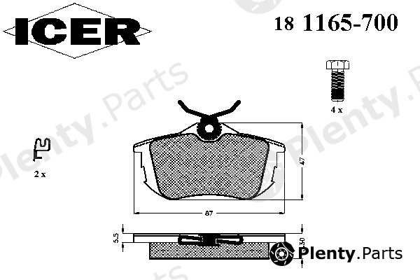  ICER part 181165-700 (181165700) Brake Pad Set, disc brake