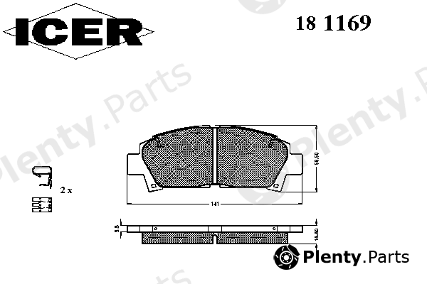  ICER part 181169 Brake Pad Set, disc brake