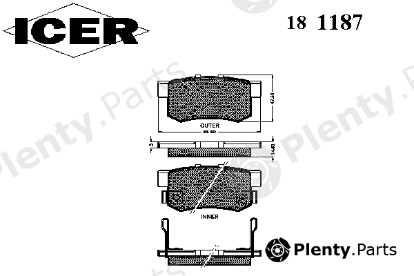  ICER part 181187 Brake Pad Set, disc brake