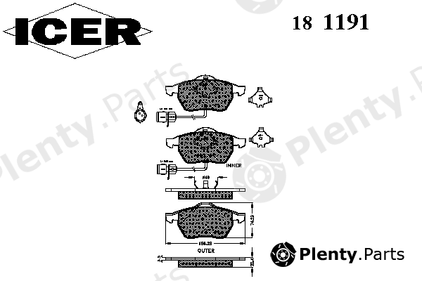  ICER part 181191 Brake Pad Set, disc brake