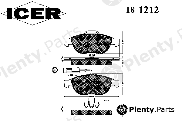  ICER part 181212 Brake Pad Set, disc brake