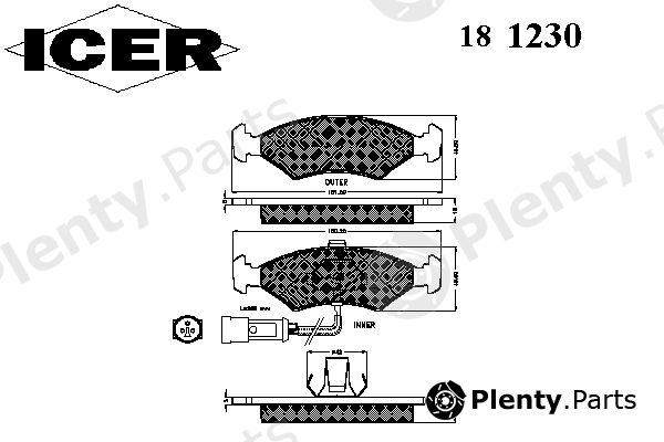  ICER part 181230 Brake Pad Set, disc brake