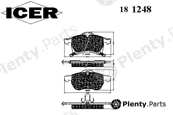  ICER part 181248 Brake Pad Set, disc brake