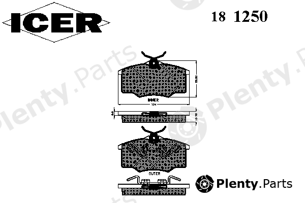  ICER part 181250 Brake Pad Set, disc brake