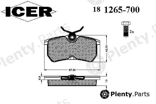  ICER part 181265-700 (181265700) Brake Pad Set, disc brake