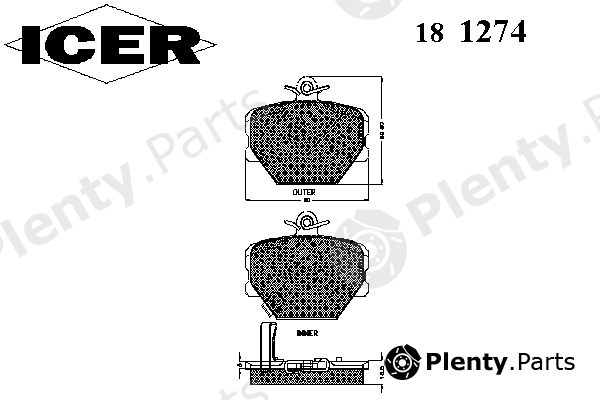  ICER part 181274 Brake Pad Set, disc brake