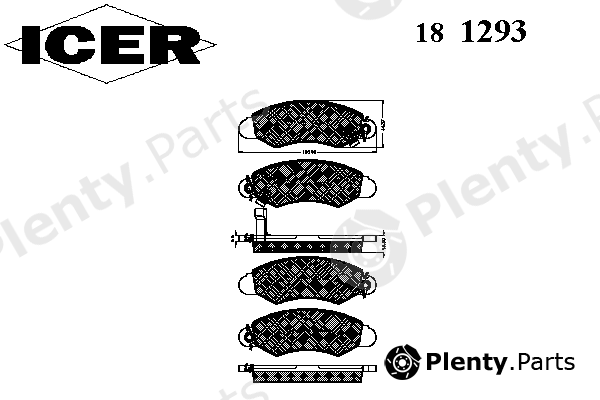  ICER part 181293 Brake Pad Set, disc brake