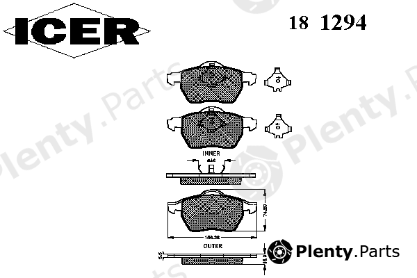  ICER part 181294 Brake Pad Set, disc brake