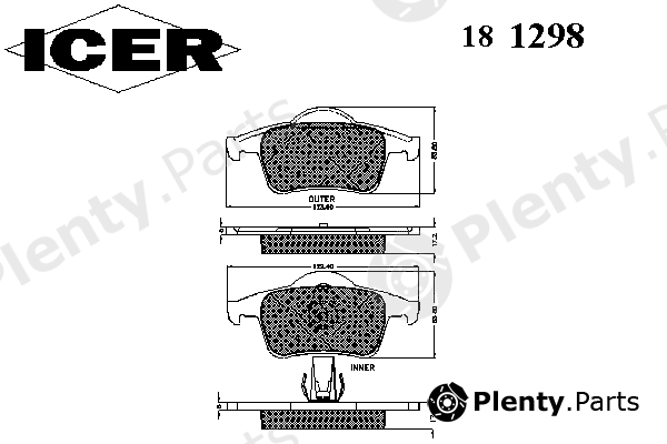  ICER part 181298 Brake Pad Set, disc brake