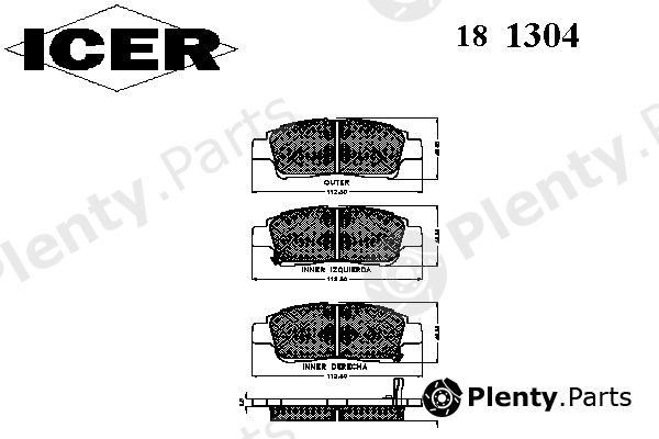 ICER part 181304 Brake Pad Set, disc brake