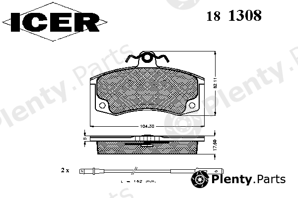  ICER part 181308 Brake Pad Set, disc brake