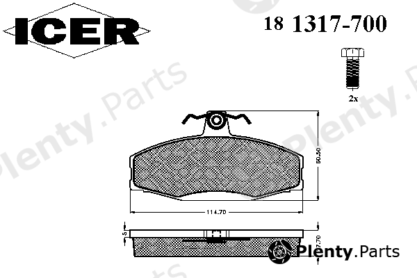  ICER part 181317-700 (181317700) Brake Pad Set, disc brake