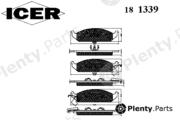  ICER part 181339 Brake Pad Set, disc brake