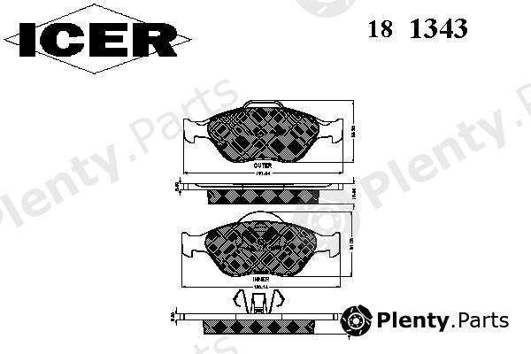  ICER part 181343 Brake Pad Set, disc brake