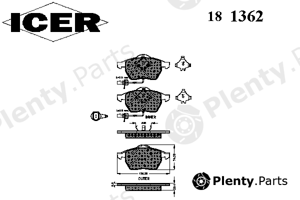  ICER part 181362 Brake Pad Set, disc brake