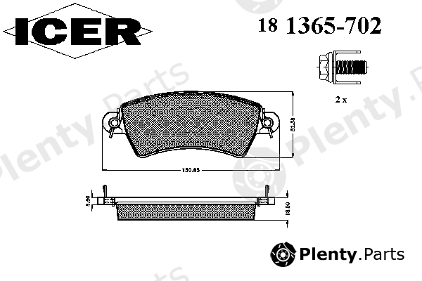  ICER part 181365-702 (181365702) Brake Pad Set, disc brake