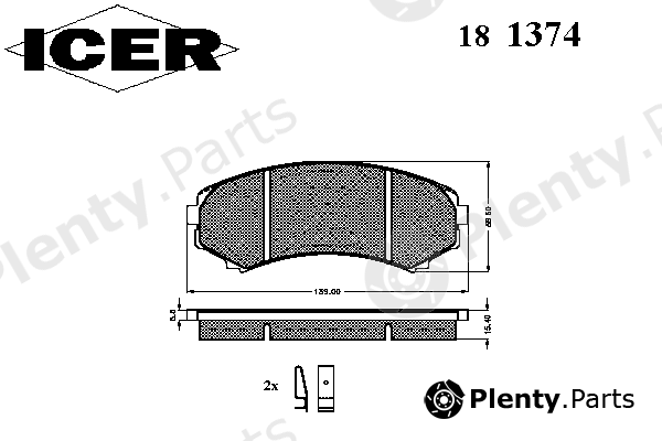  ICER part 181374 Brake Pad Set, disc brake