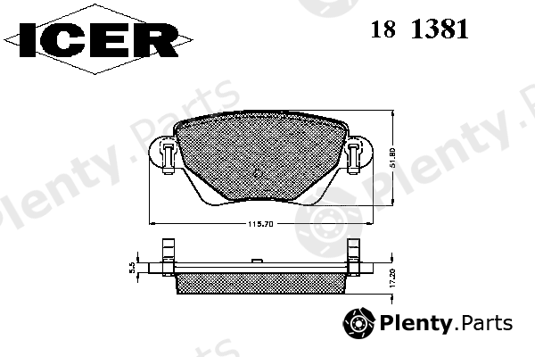  ICER part 181381 Brake Pad Set, disc brake
