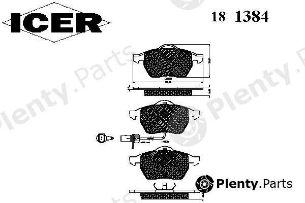  ICER part 181384 Brake Pad Set, disc brake