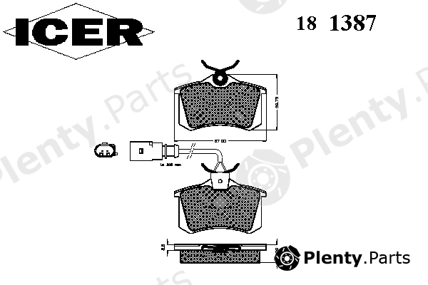  ICER part 181387 Brake Pad Set, disc brake