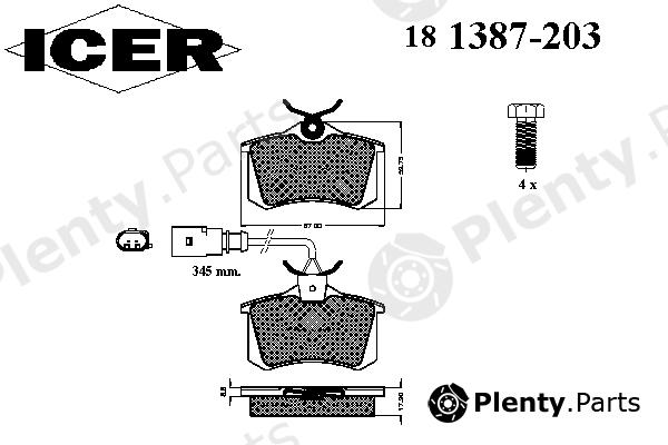  ICER part 181387-203 (181387203) Brake Pad Set, disc brake