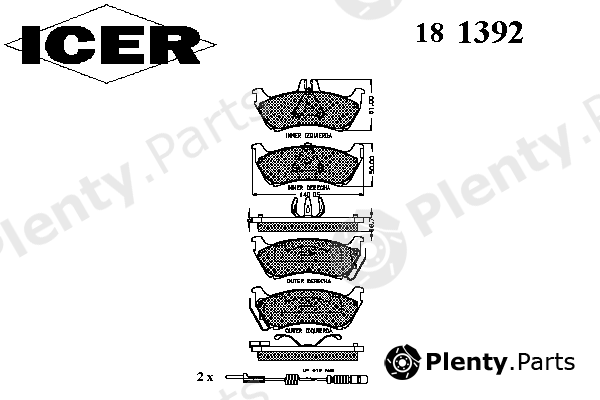  ICER part 181392 Brake Pad Set, disc brake