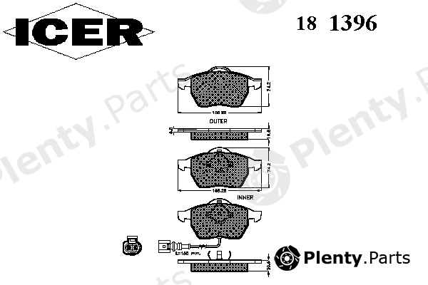 ICER part 181396 Brake Pad Set, disc brake