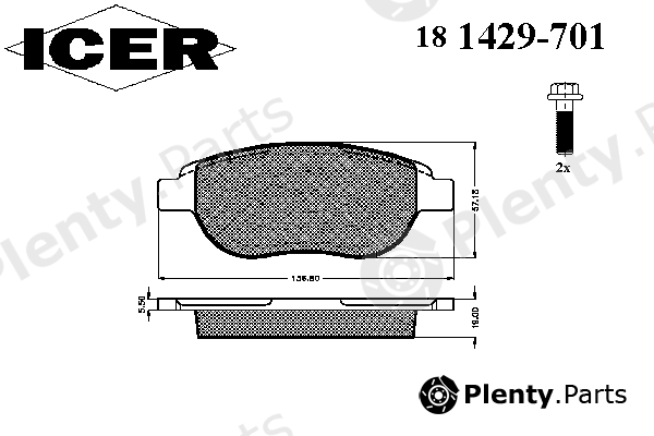  ICER part 181429-701 (181429701) Brake Pad Set, disc brake