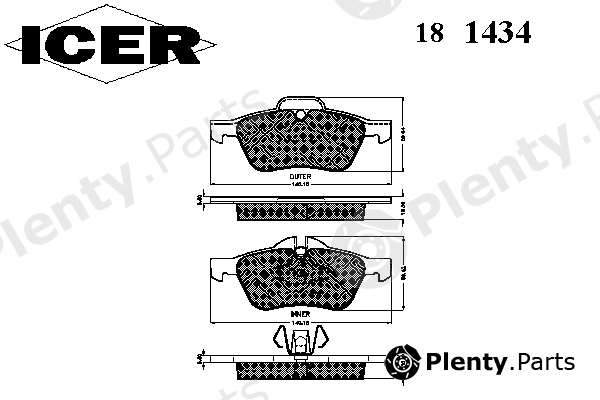  ICER part 181434 Brake Pad Set, disc brake