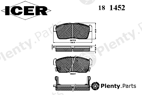  ICER part 181452 Brake Pad Set, disc brake