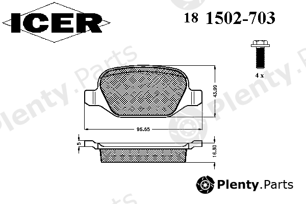  ICER part 181502-703 (181502703) Brake Pad Set, disc brake
