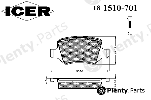  ICER part 181510-701 (181510701) Brake Pad Set, disc brake