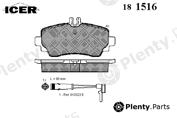  ICER part 181516 Brake Pad Set, disc brake