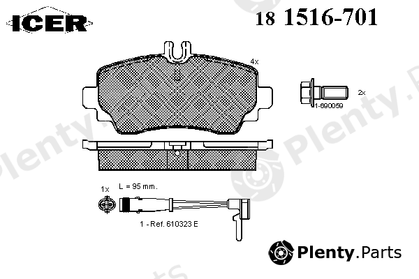  ICER part 181516-701 (181516701) Brake Pad Set, disc brake
