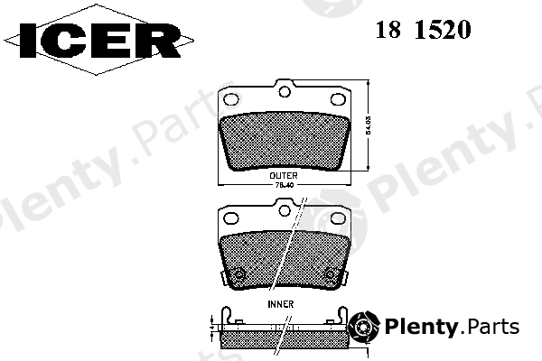  ICER part 181520 Brake Pad Set, disc brake